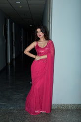 Maya Fuchsia Chiffon Silk Saree